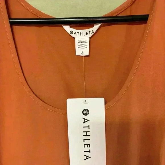 Athleta Orange Sleeveless Tank Top Relaxed Fit - Picture 2 of 5